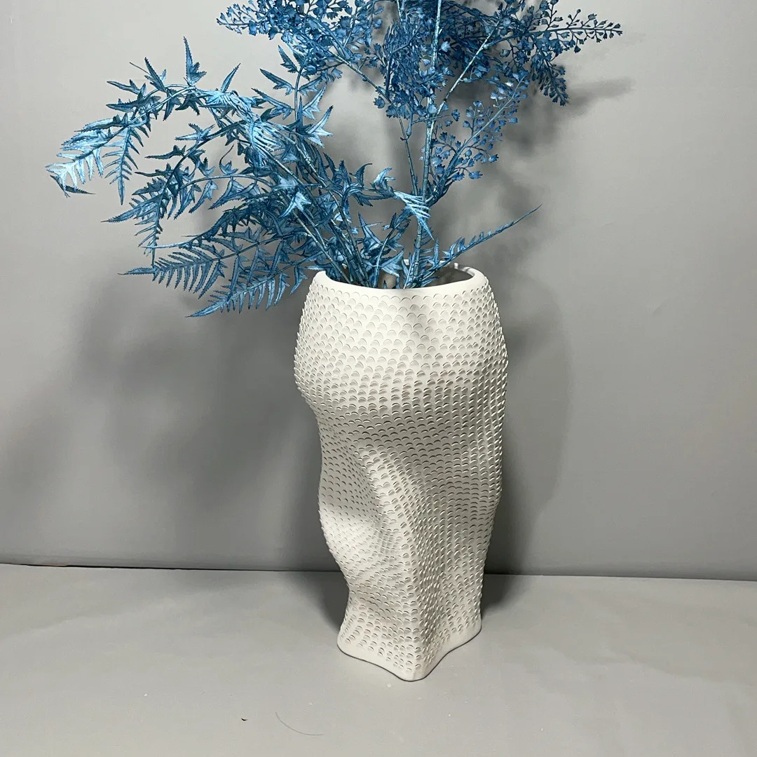 Modern Handmade Big Flower Ceramic Vase White Ceramic Vase Color