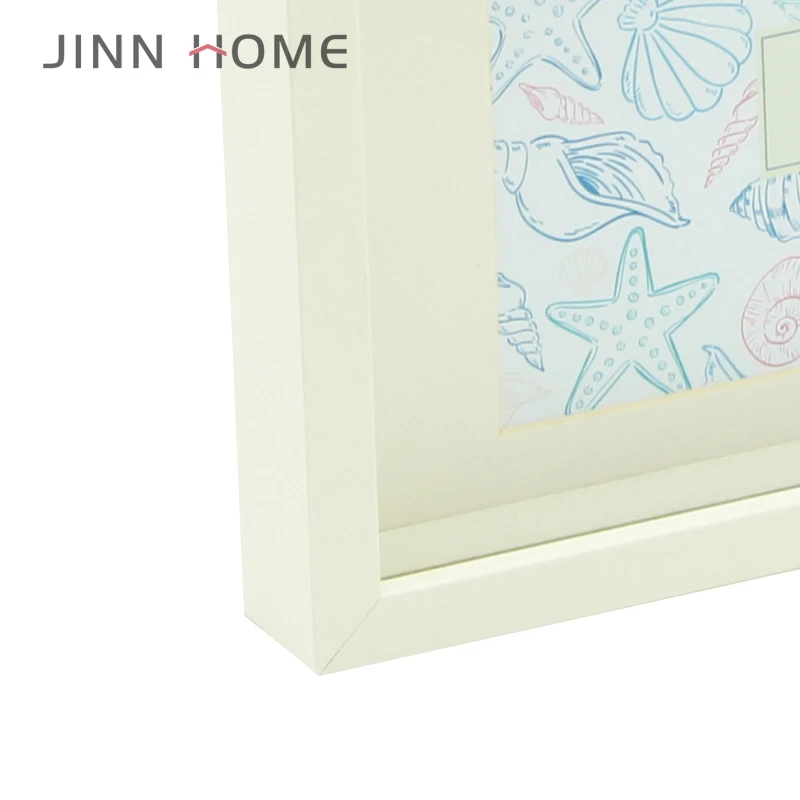 JinnHome Led Light Photo Collage Frame Wire Clothespin 15*15  Wall Hanging Led Light Wood Picture Frame With Linen Rope