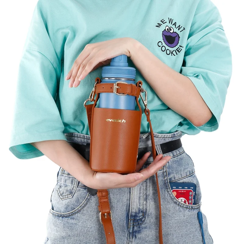 Пользовательский логотип PU рукав сумка для бутылки сумка держатель для бутылки с ремешком