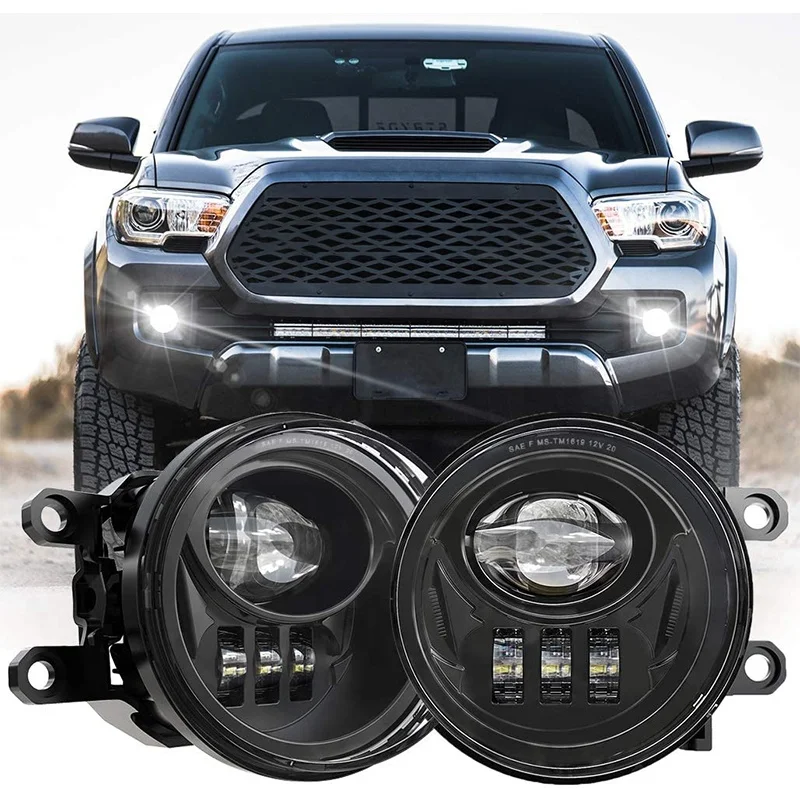 Front LED Fog Lights For 2016-2022 Toyota Tacoma Accessories Round Fog Lamps For 14-19 4RUNNER