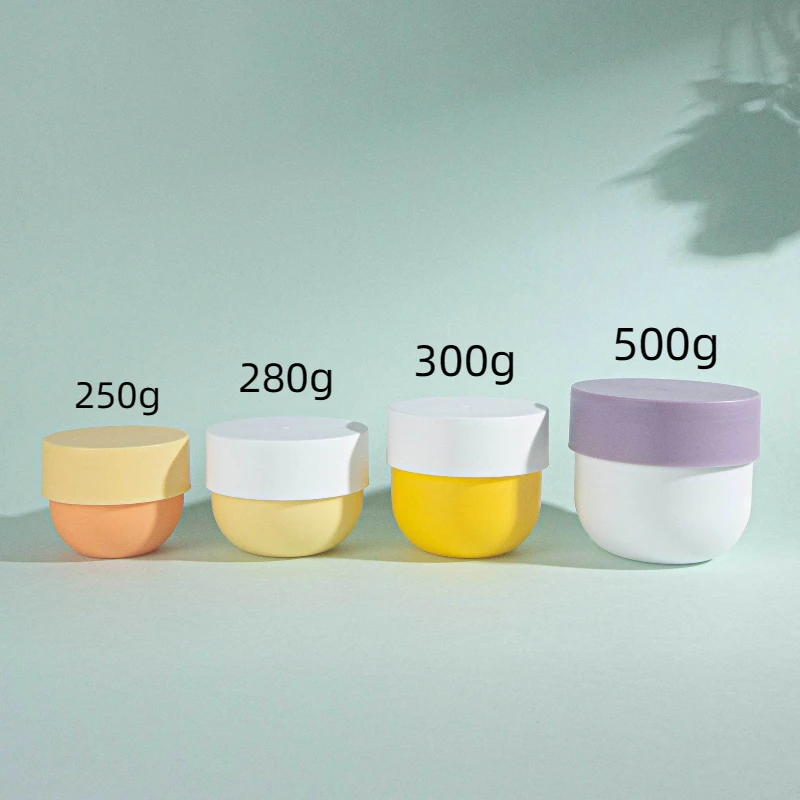 Colored 30ml 80ml 150ml 250ml 280ml 300ml 500ml Custom Body Cream Containers Packaging Plastic Bowl Shape Cosmetic Jar