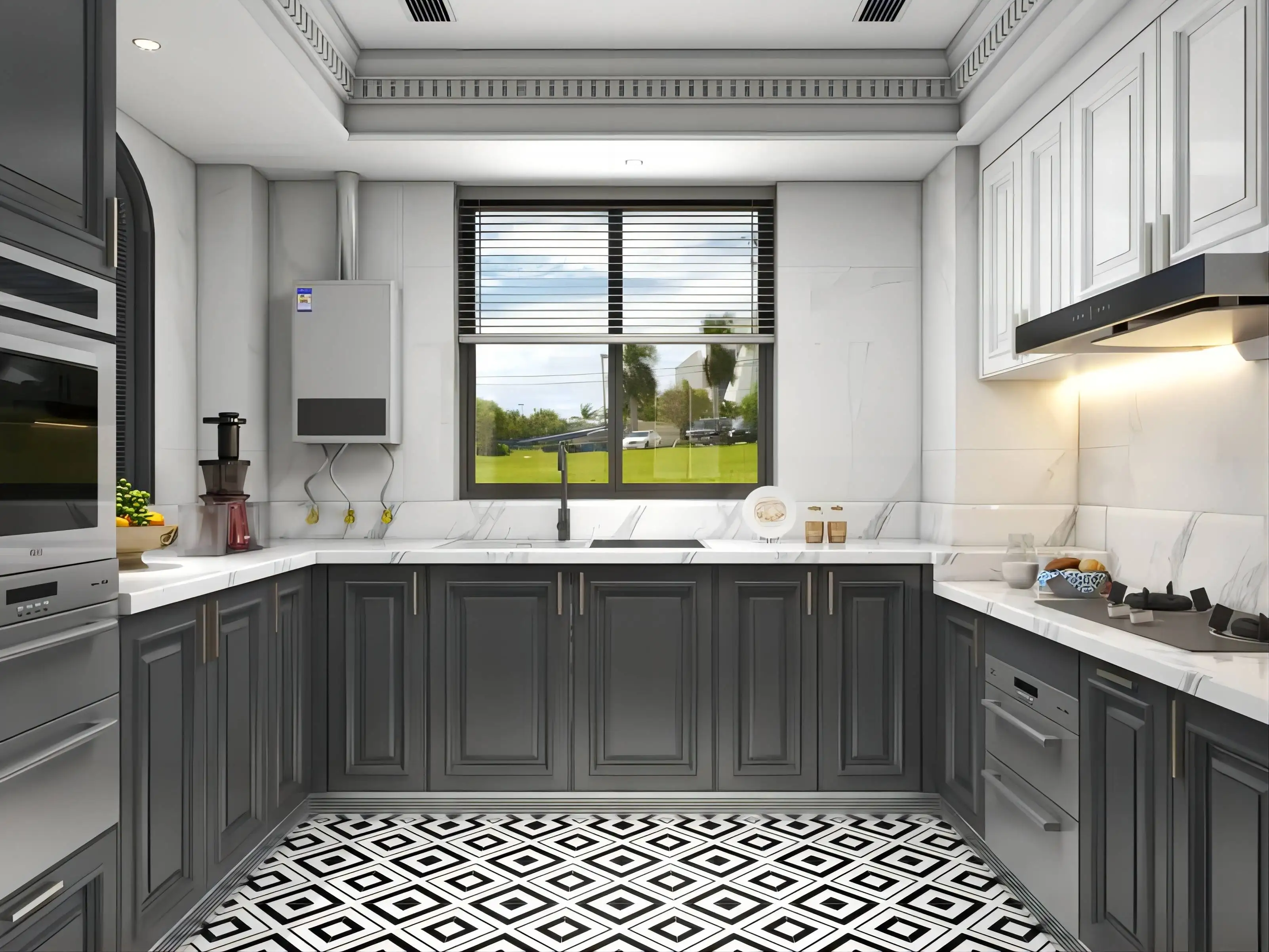 Classic Luxury Solid Wood Kitchen In American Frame Style With