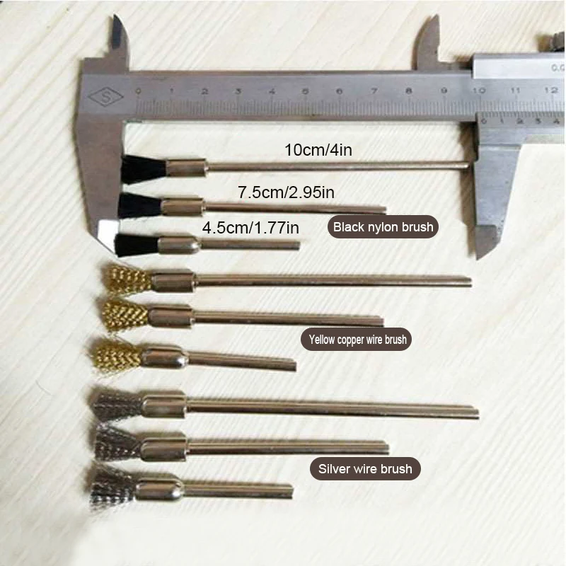 Customized material stainless steel copper bristle horse hair wire brush with rod