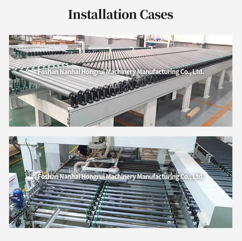 Double row straight roller table of Hongrui stable conveying edge banding machine details