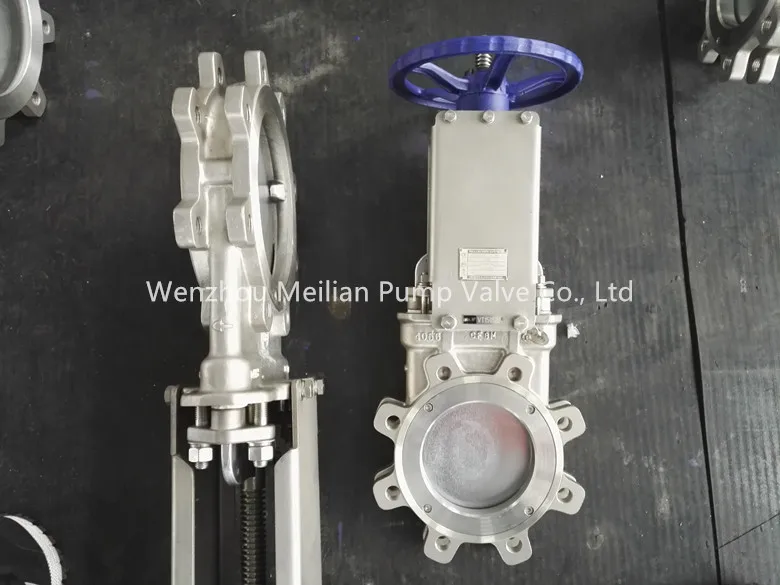 Pneumatic Operated Knife Gate Valve Wcb Ss304 Pneumatic Cylinder Air