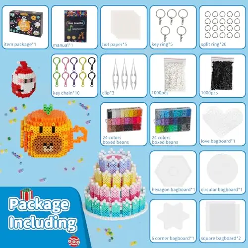 Factory New Design 12000 PCS Birthday Cake Toy Educational DIY Fuse 5mm Hama Beads Colorful Melty Beads for Kids