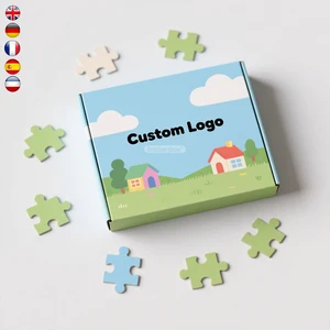 High Quality Custom Logo Carton Scenery Painting Rompecabezas Paper Jigsaw Puzzles for Party Favor Kids