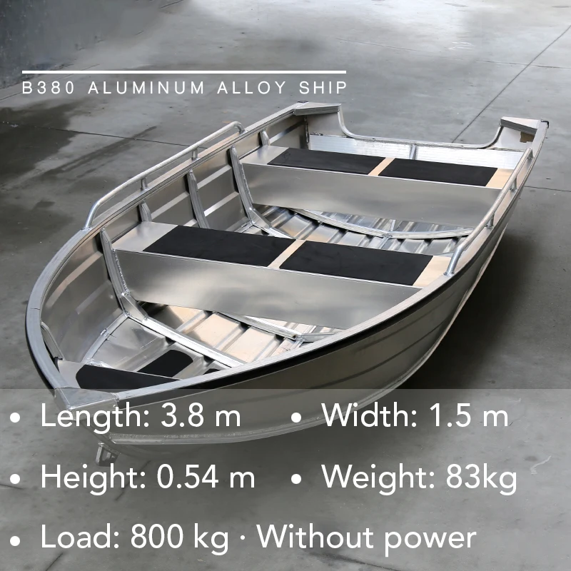 Popular Safty Aluminium Fishing Boat 3m 3.5m 3.8m 12.5ft Rowing Boats Yacht Luxury Boat Onsale