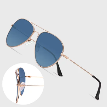 CONCHEN 2024 OEM New fashion reversing lens sunglasses high end metal frame UV400 reverse sunglasses for men