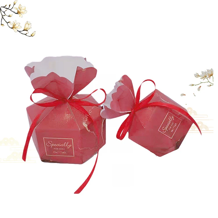 Customized Shape Candy Boxes with Ribbon for Party Greeting