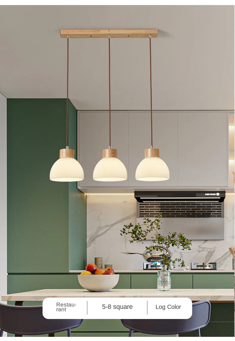 日本现代壁灯风格可调高度悬挂发光二极管酒吧玻璃吊灯,带项目安装中等尺寸