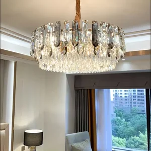 Zeal Lighting Pendant Light Hotel Modern Lamp Large Luxury Crystal K9 Chandelier Light