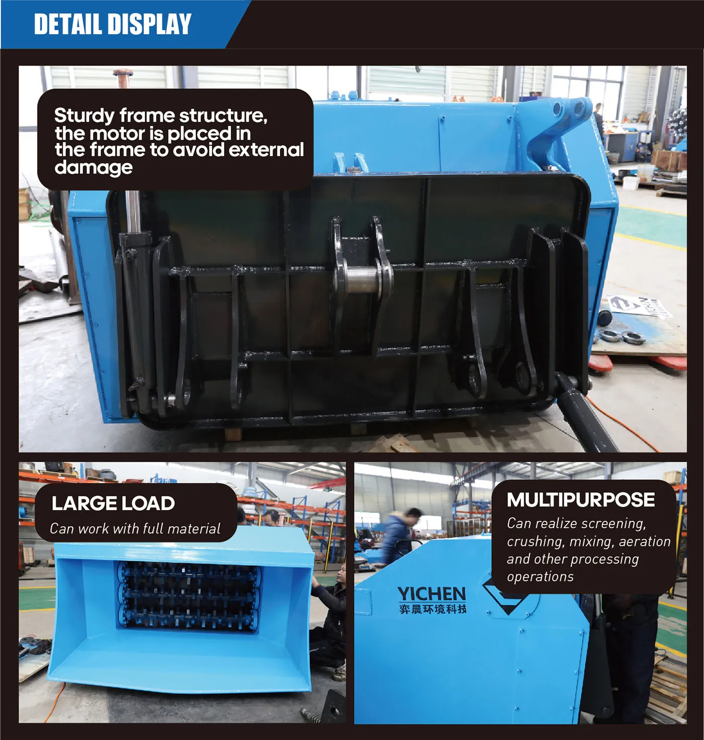 YT-600 Separation of Stone and Soil Efficient Power Transmission Crushing Excavator Waste Screen for Construction Equipment manufacture