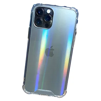 Stylish Laser Aurora Rainbow Mobile Phone Case for iPhone 15 Pro Max Durable Back Mobile Cover