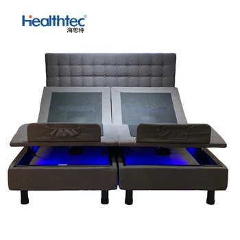 2021 Hot Sale Bed Frame Split King Size Electric Adjustable Beds Frame With Mattress