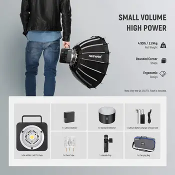 NEEWER-Q4 New Look 400Ws TTL Studio Flash 1/8000 HSS 2800mAh Battery Powered Outdoor Strobe Photography Speedlite detail image