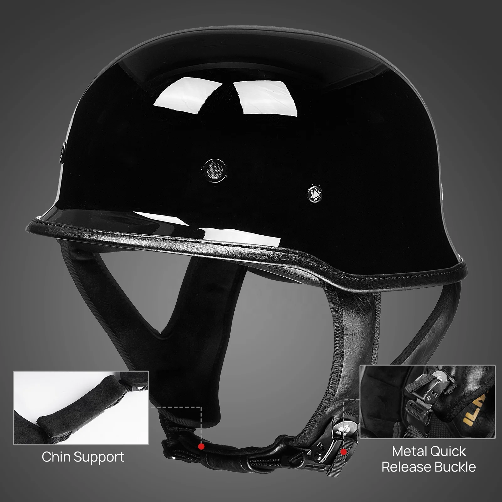 ILM German Style Motorcycle Half Helmet for Men Women Open Face Scooter  Cruiser Chopper Moped ATV UTV Helmet DOT Model-Z105