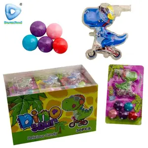 Hot Selling Funny Plastic Dinosaur Whistle Toys With Fruit Hard Candy