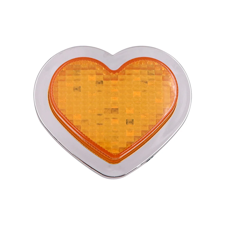 2 Marcadores Laterales Transparentes En Forma De Corazón - Luces LED, Para Personalización De Autos