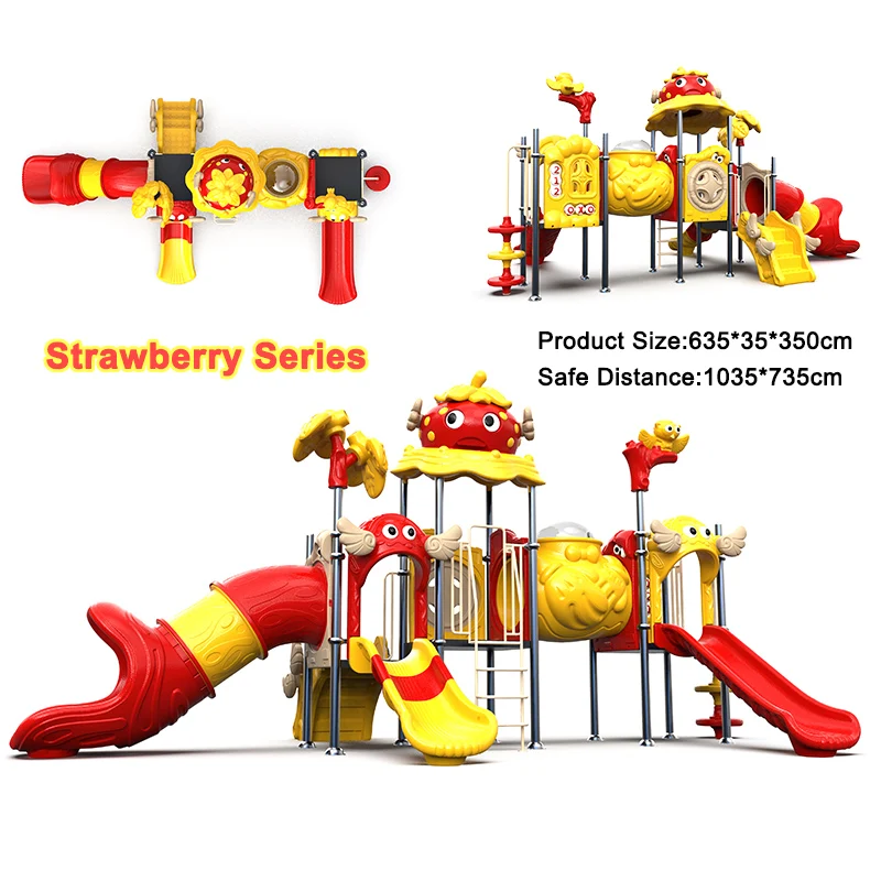 High Quality Custom Made Commercial Theme Park Plastic Slide Kids Amusement Outdoor Playground