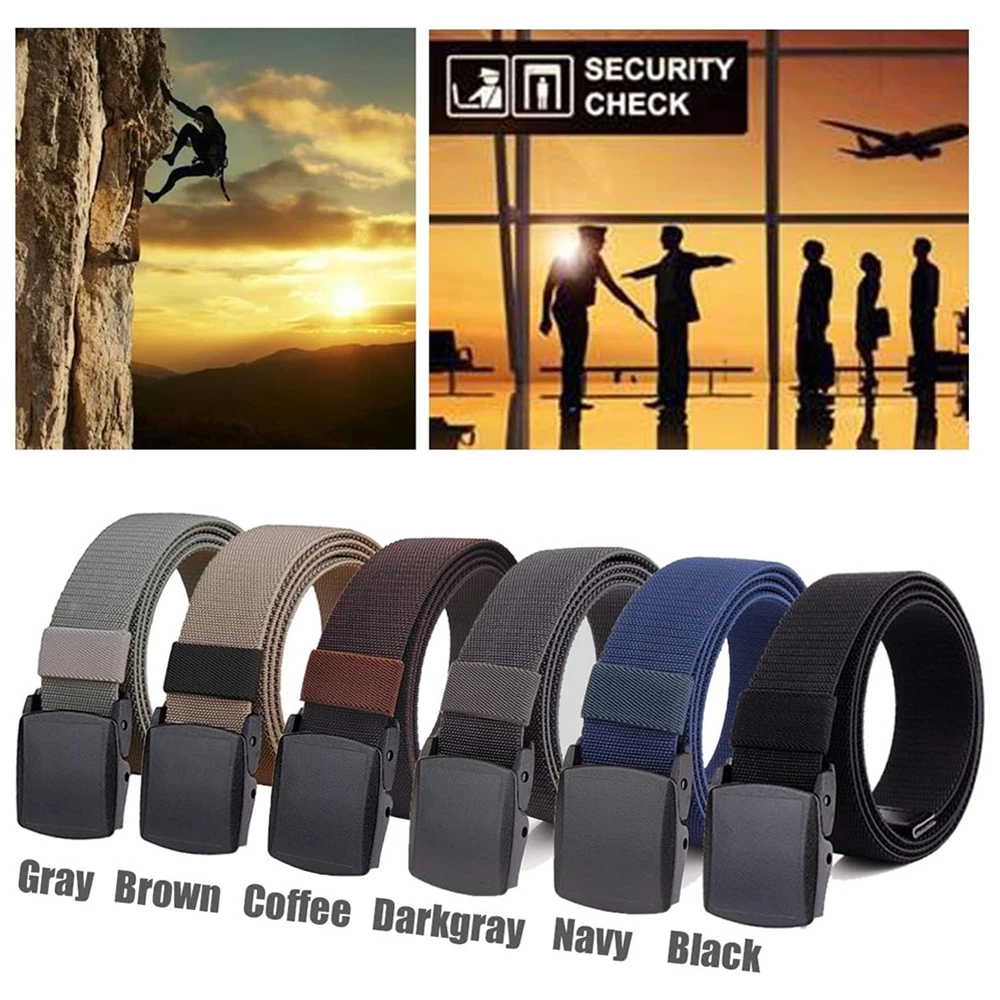 Wear-resistant Elastic Stretch High-quality Durable Belt Men's All Size No Metal Nylon Tactical Hiking Belt