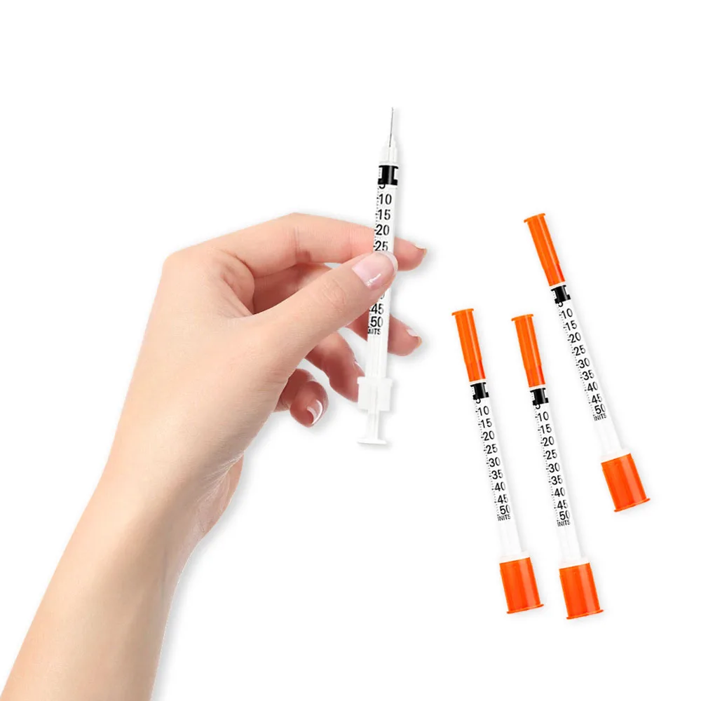 Factory Direct 1ml 0.5ml Insulin Syringe U100 U50 with Ultra-fine Needle Plastic Safety Product