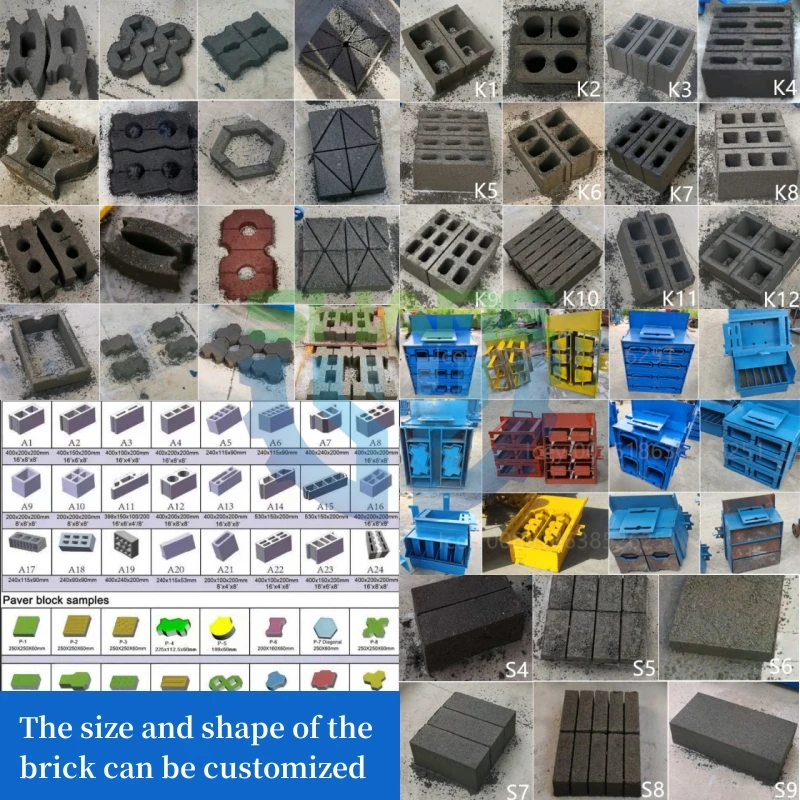 Semi-Automatic Road Paving Hollow Concrete Block Making Machine Mobile Cement Block Making Machine Block Manufacturing Machine