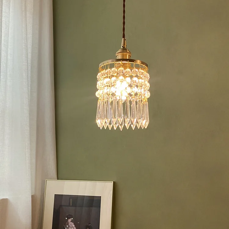 Simple Design Interior Crystal Hanging Light Nordic Modern Pendant Lamps for Living Room Decoration