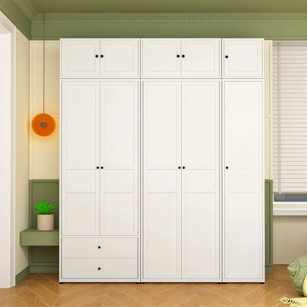 2 Swing Door Metal Almirah Storage Clothes Cabinet Steel Wardrobe for School Furniture