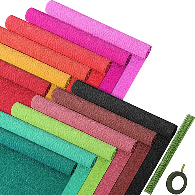 Assorted Colors Heavy Crepe Paper For Handicraft Flowers And Diy Decs ...