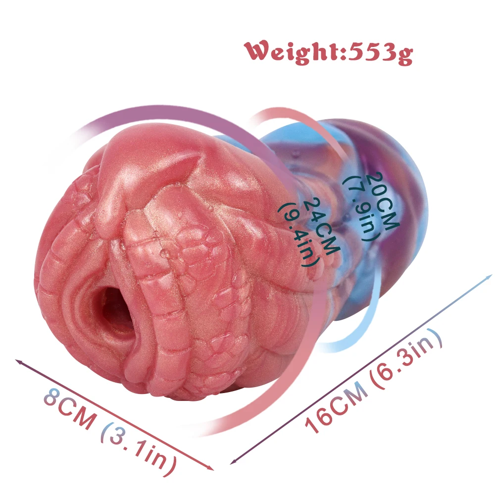GEEBA Whale Dragon Single Hole Male Masturbators Soft Liquid Silicone Sex Toy Pubic Hip Masturbation Cup Realistic Vaginal