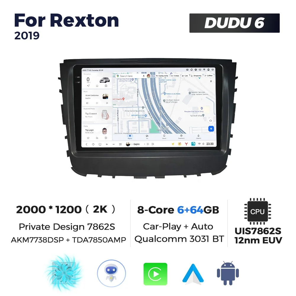 MEKEDE DUDU7 AUTO Android Car Radio Dvd Player Stereo DSP 4G WiFi Multimedia Map GPS DUDU DVR for SsangYong Rexton 2019