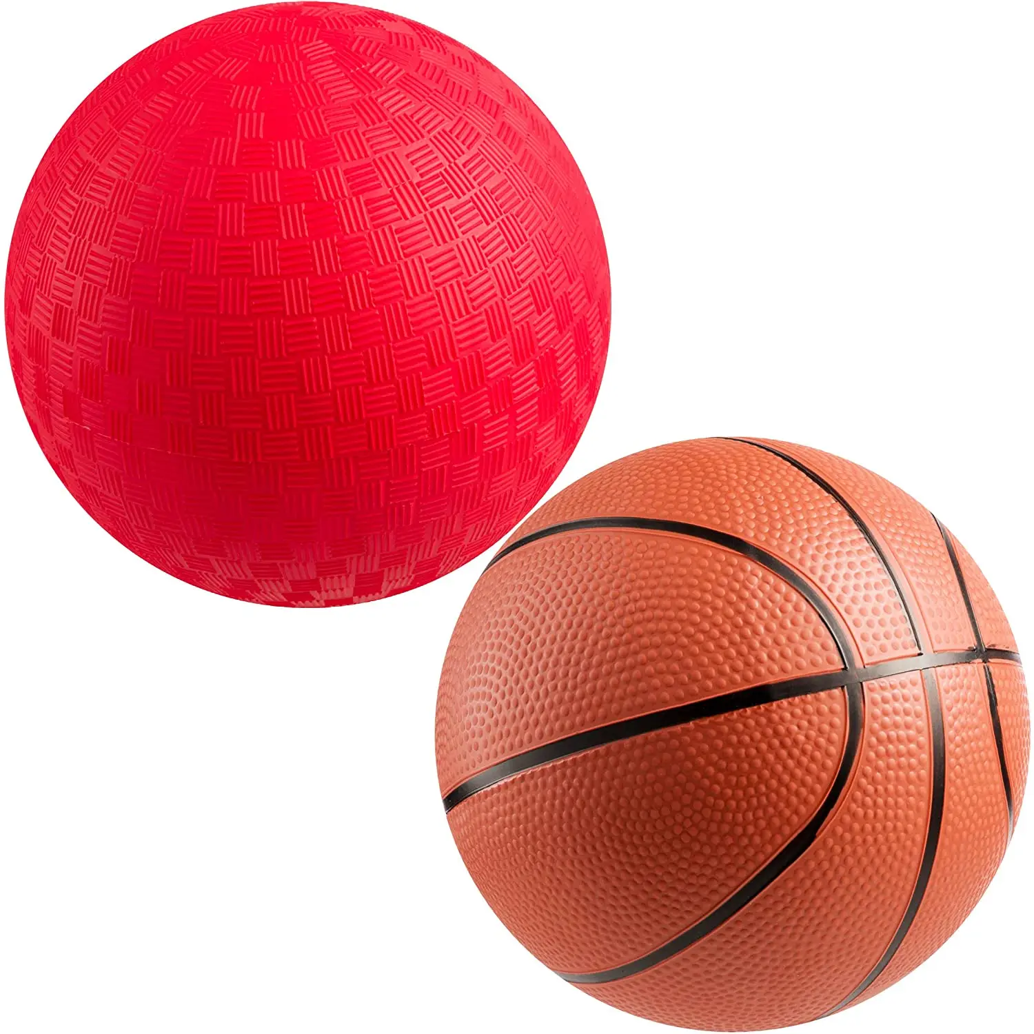 Sports Balls with Hand Pump for Kids and Toddlers - (Pack of 4) 6-Inch Diameter Rubber Sport Ball Toy Set Includes Football, Soc