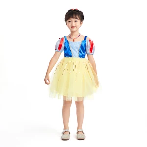 Children's Lace Ruffled Cotton Ballet Dress Colorful Tight-Fitting Girl Stage Performance Dance Costume Baby Snow White TV Movie