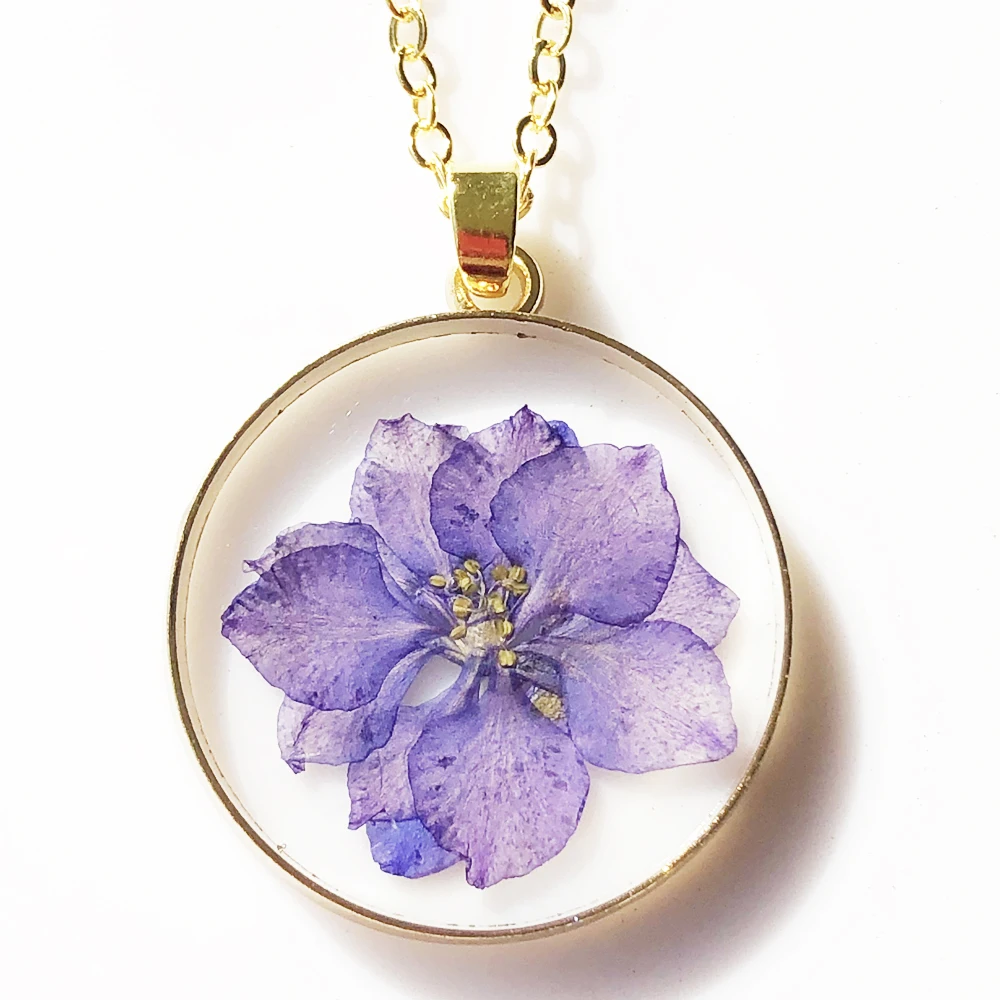 Self Gift Pansy Necklace Purple Flower Necklace Nature Lover Gift Botanical Necklace Pressed Flower Necklace Plant Necklace