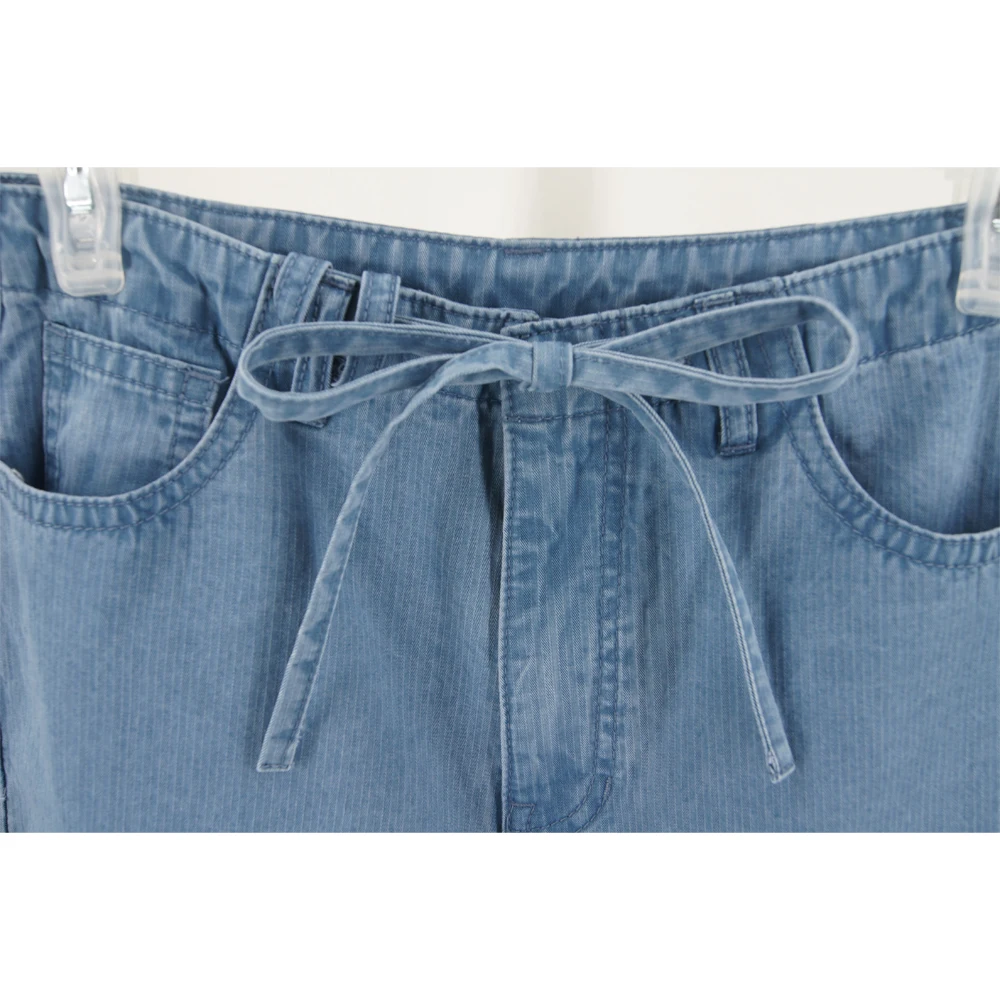 Women's FashionBest-selling Casual and Unique Denim Crop Top and Rope-wrapped Wide-leg Pants Set