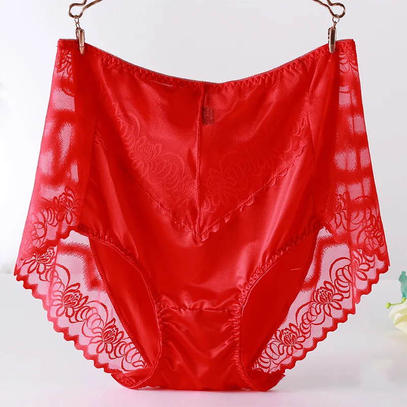 Large Size Women's Underwear Sexy Thin Transparent Lace Modal Underwear ...