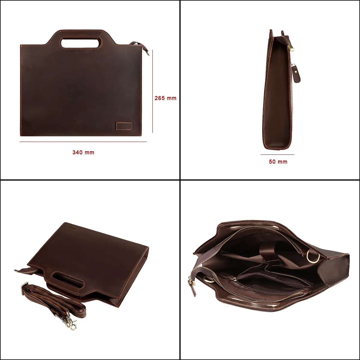 Wholesale Price Full Grain Leather Cow Hide Case Messenger Business Bag Real Genuine Full Leather Computer Laptop Briefcases