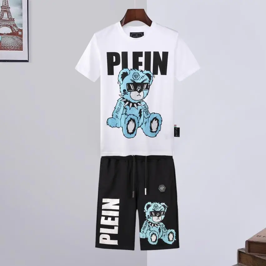 PP1:15A High quality men's summer sportswear T-shirt shorts 2 sets of casual sportswear men's clothing