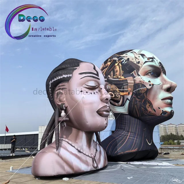 Giant Inflatable Customized Design Large AI Head Inflatable for Event Decoration