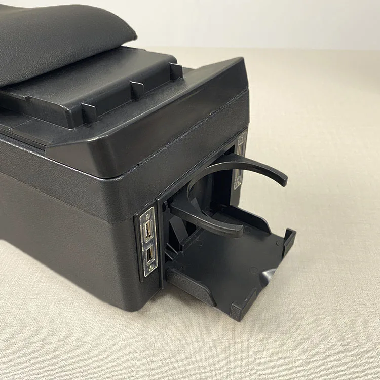 product universal armrest console box with usb charger central store with cup holder car center storage box-6