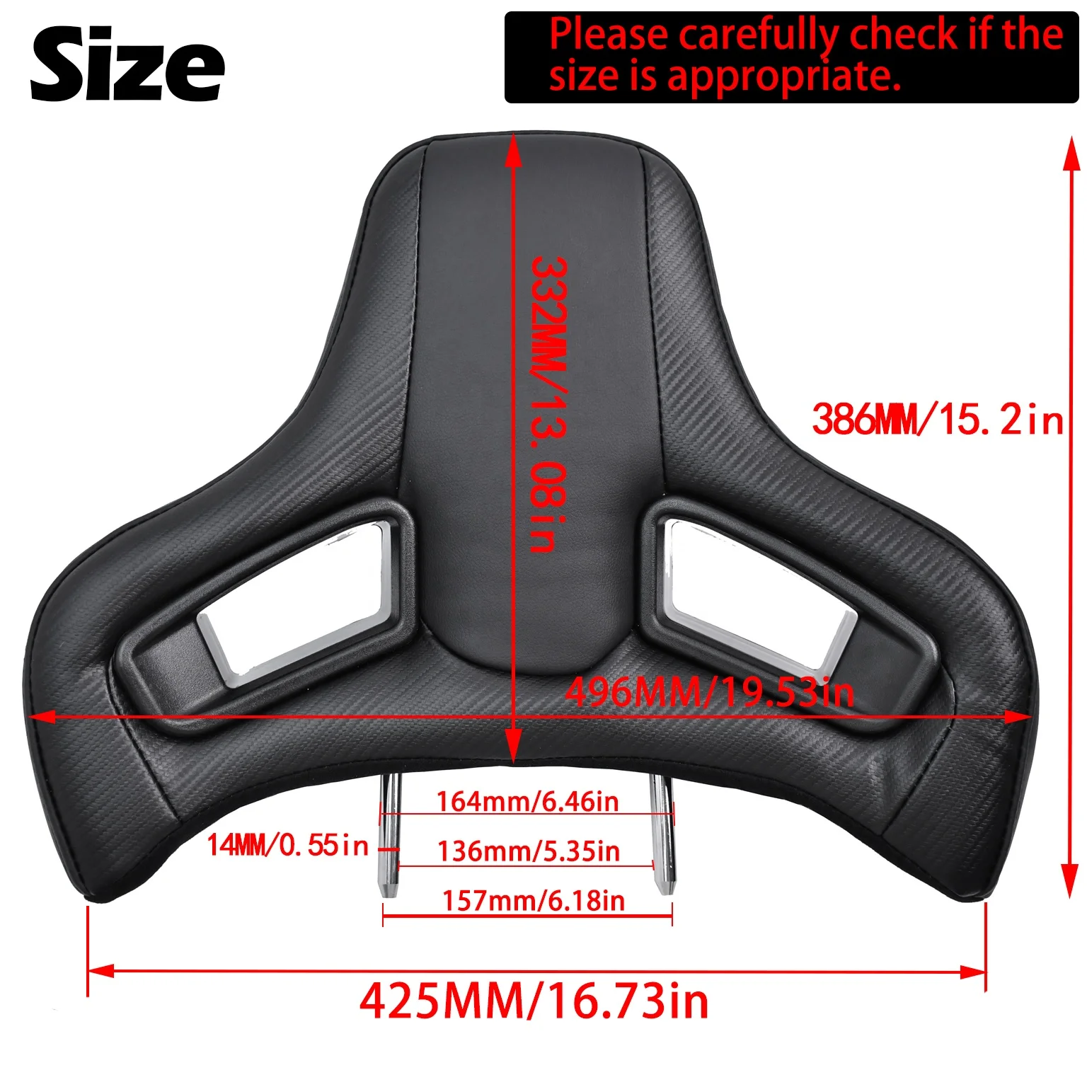 Custom Leather Racing Seat Headrest, 2PCS Universal Bucket Seat