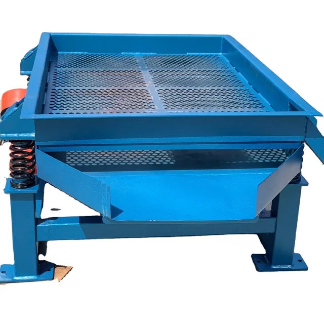 New Small Linear Vibrating Screen Double Provided Ore Customizable Carbon Steel / Stainless Steel 304 Coil Spring 300 CN;HEN