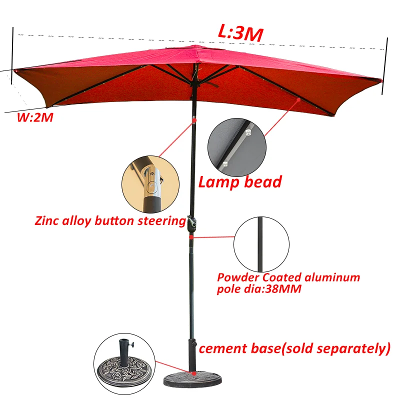 Outdoor Waterproof Garden Shaded Beach Parasol Restaurant Patio Pool