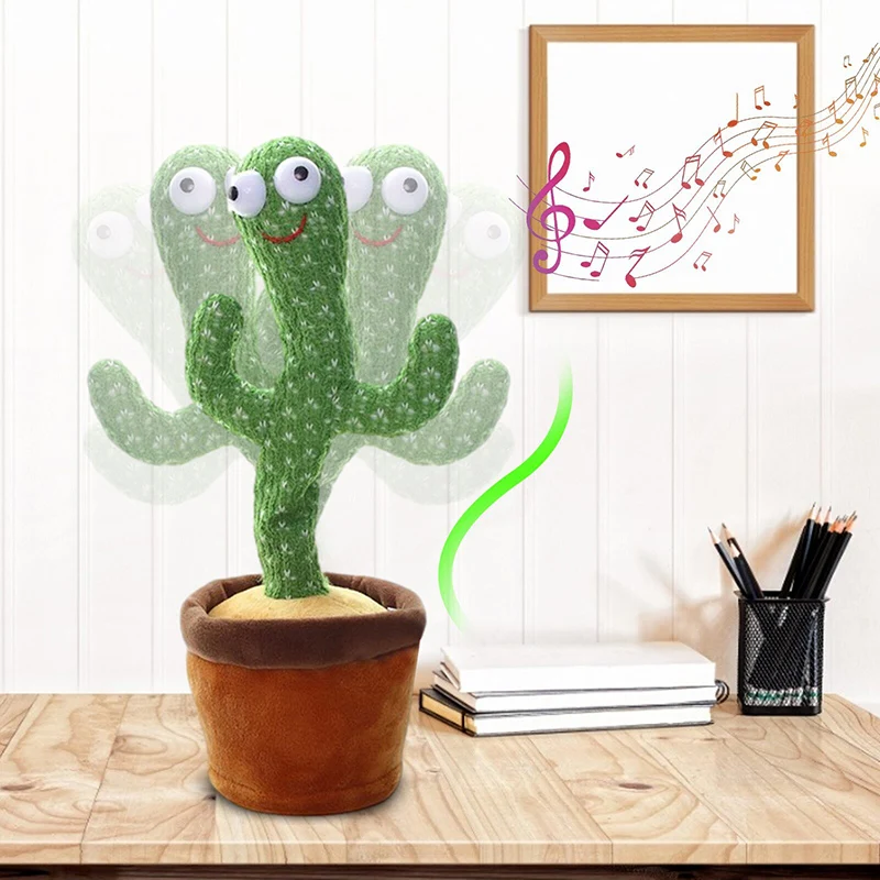 Cactus danse électrique parlant USB, jouet en peluche secoué - Plan C
