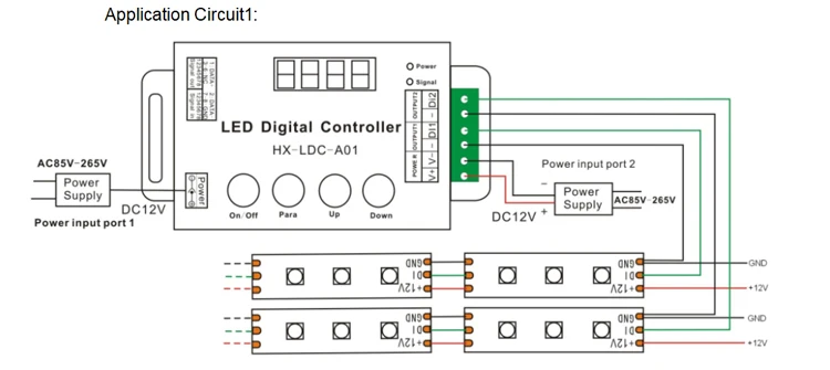 HX LDC A01 LCD Display Remote Control Ws2811 UCS1903 WS2812 SPI RGB Digital Addressable Led Controller