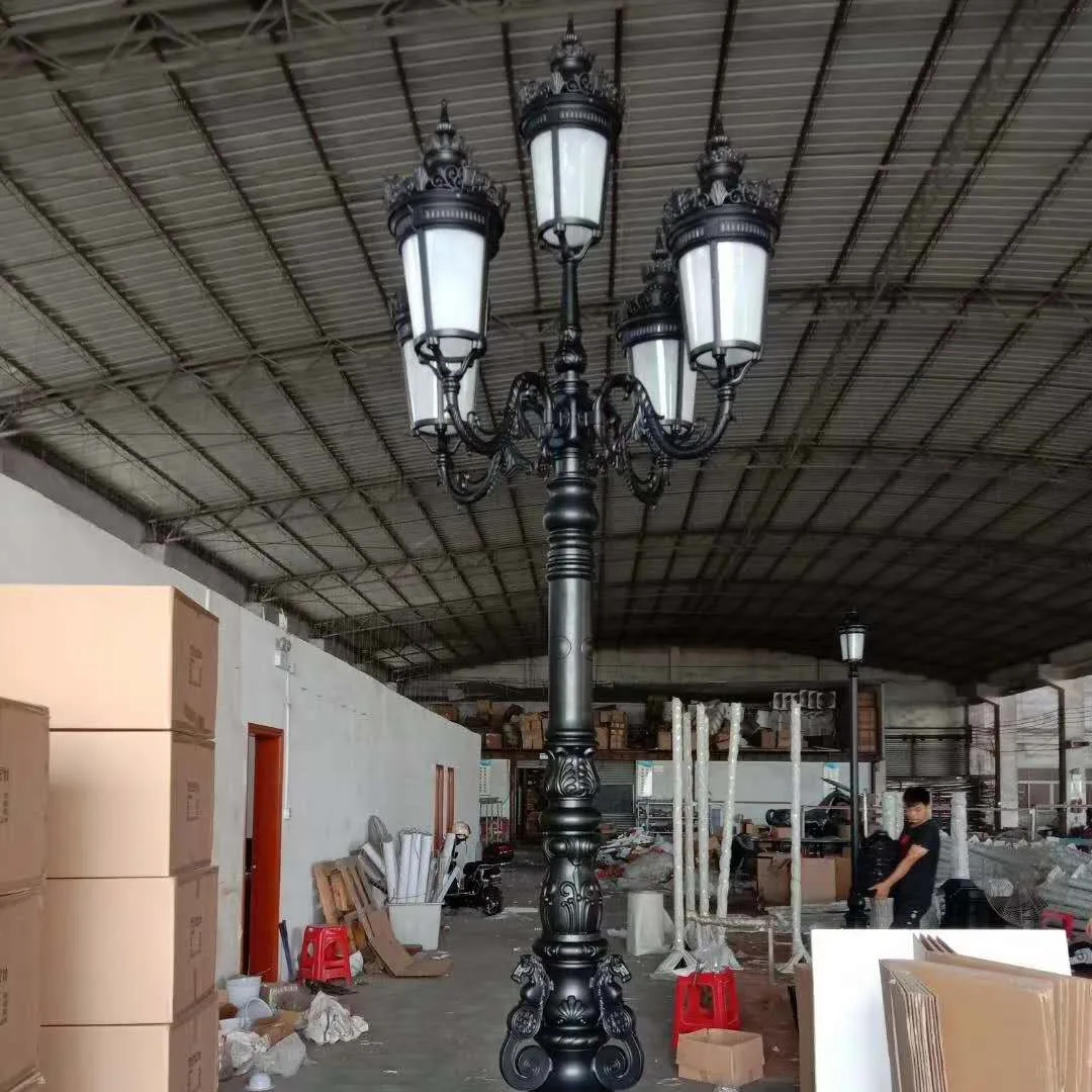 3.8m 5 head classic simple unique custom garden square main gate outdoor lamp post lights for pillars