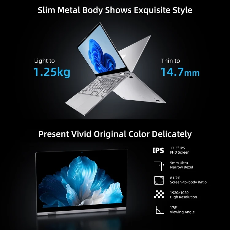 BMAX Y13 Pro Notebook 16GB+512GB, 13.3