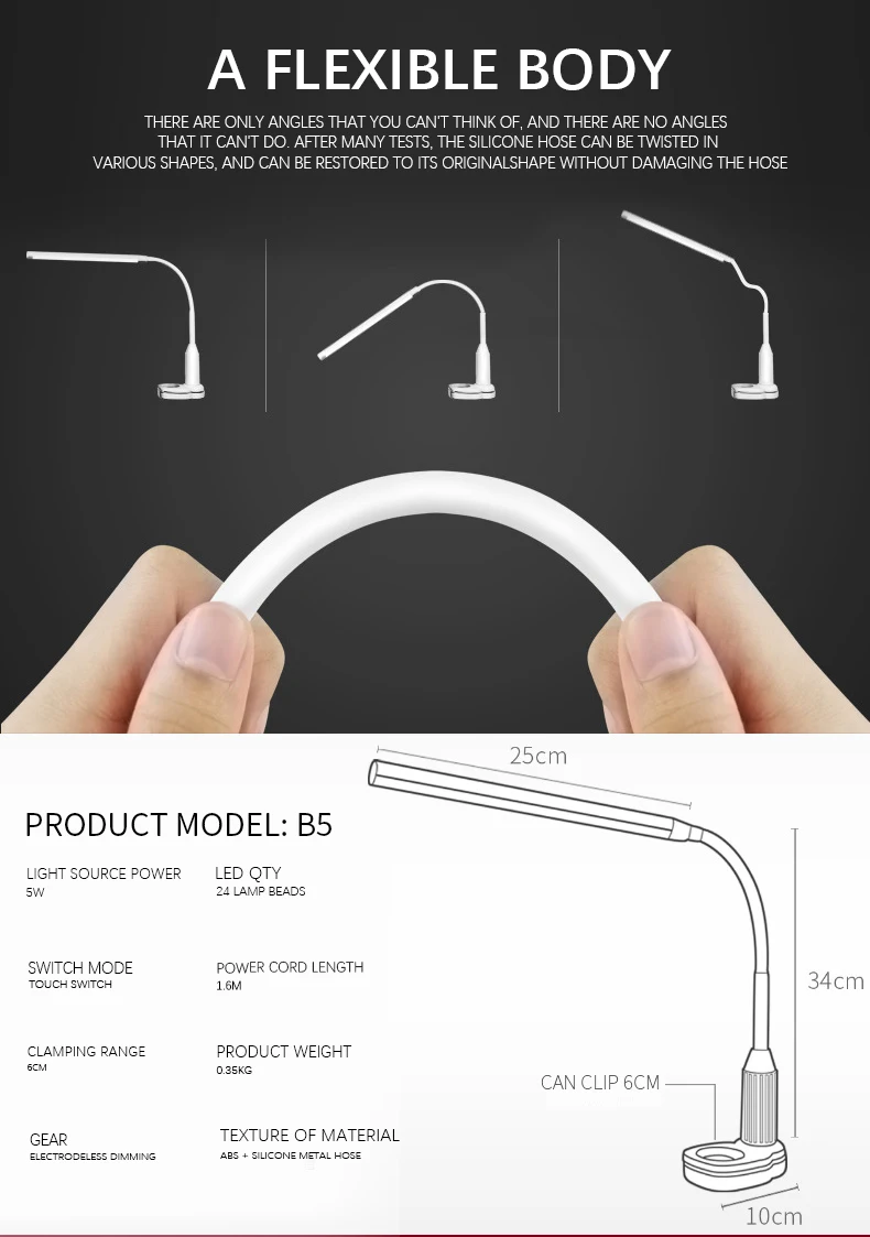 wholesale Europe Simple Design Style Desk Light Cordless Battery Foldable study led table lamp