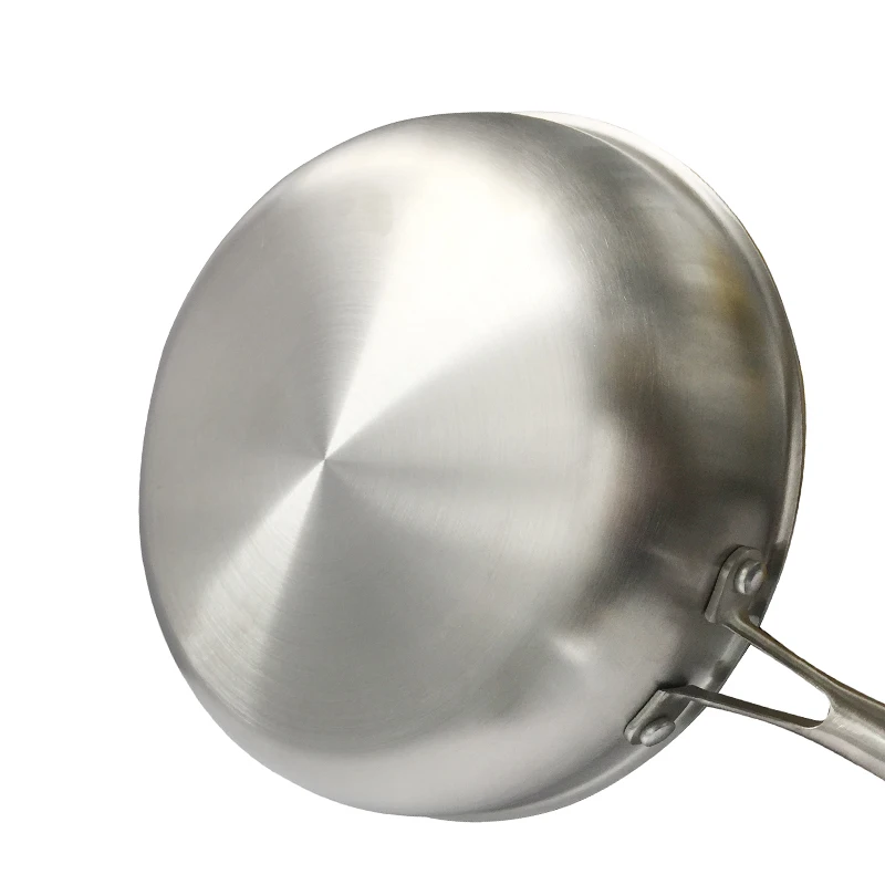 Poêle Antiadhésive Avec Couvercle,Wok En Acier Inoxydable, Double Face En Nid D'abeille 3 Couches